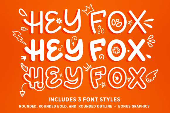 Discover the Playful Hey Fox Rounded Font Trio