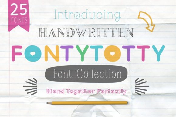 Fontytotty 25 Font Collection: A Handwritten Design Suite